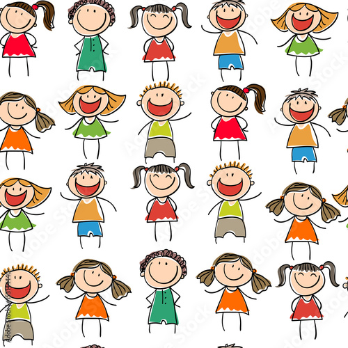 seamless pattern with children