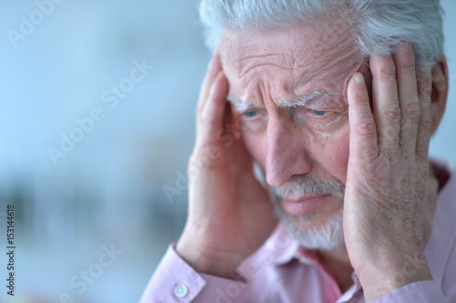Sad elderly man closeup