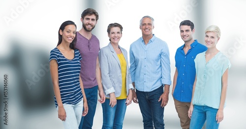 Portrait of happy friends standing