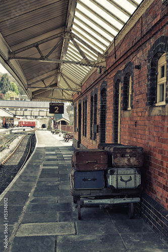 Old luggage on Llangollen Rail Station,Wales