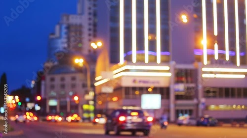 Wallpaper Mural Night city traffic jam in. Blurred accelerated video. Torontodigital.ca