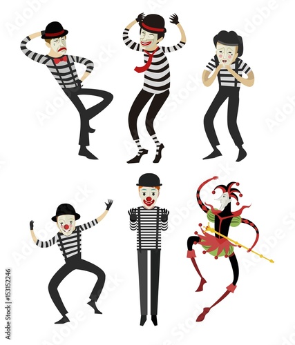 mimes clown performance characters