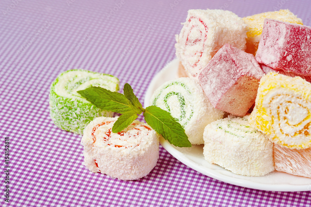 Eastern sweets. Turkish Delight. Rahat Lokum Stock Photo | Adobe Stock