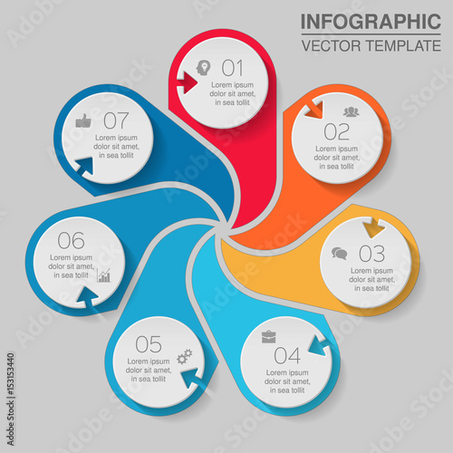 Vector infographic template for diagram, graph, presentation, chart, business concept with 7 options.