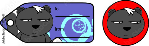 grumpy little skunk cartoon gift card in vector format