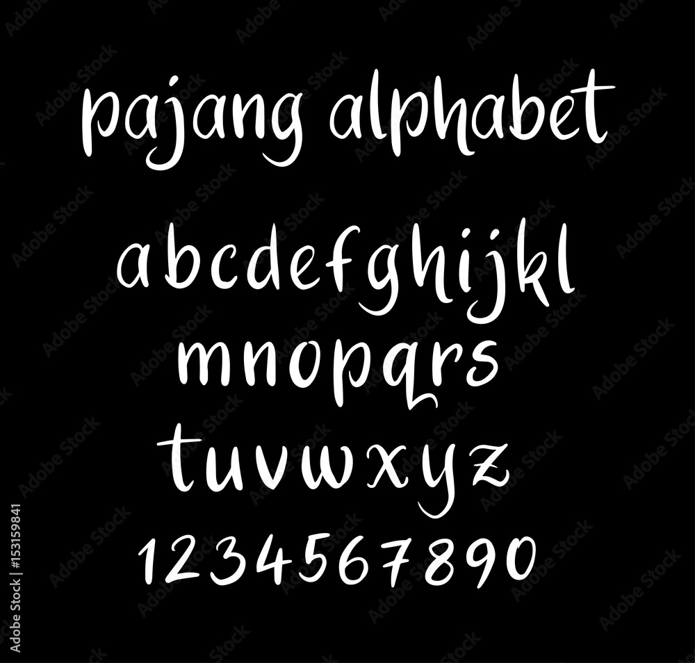 Pajang vector alphabet lowercase characters. Good use for logotype, cover title, poster title, letterhead, body text, or any design you want. Easy to use, edit or change color. 