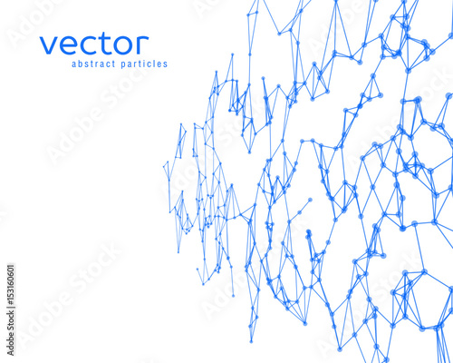 Vector background with blue abstract particles.