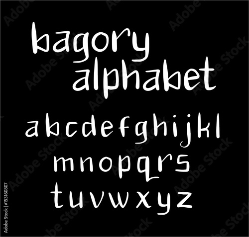 Bagory vector alphabet lowercase characters. Good use for logotype, cover title, poster title, letterhead, body text, or any design you want. Easy to use, edit or change color. 