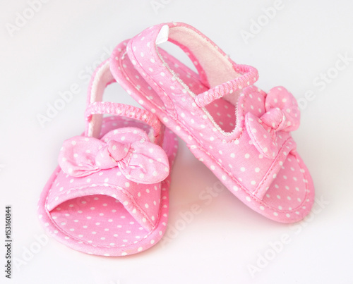 Baby girl pink infant pair summer shoes.