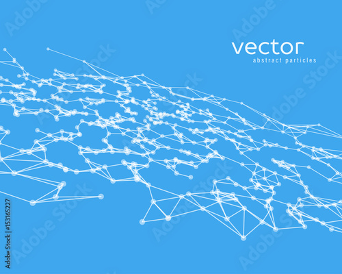 Vector background with white abstract particles.