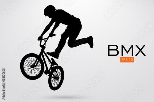 Silhouette of a BMX rider. Vector illustration