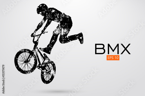 Silhouette of a BMX rider. Vector illustration