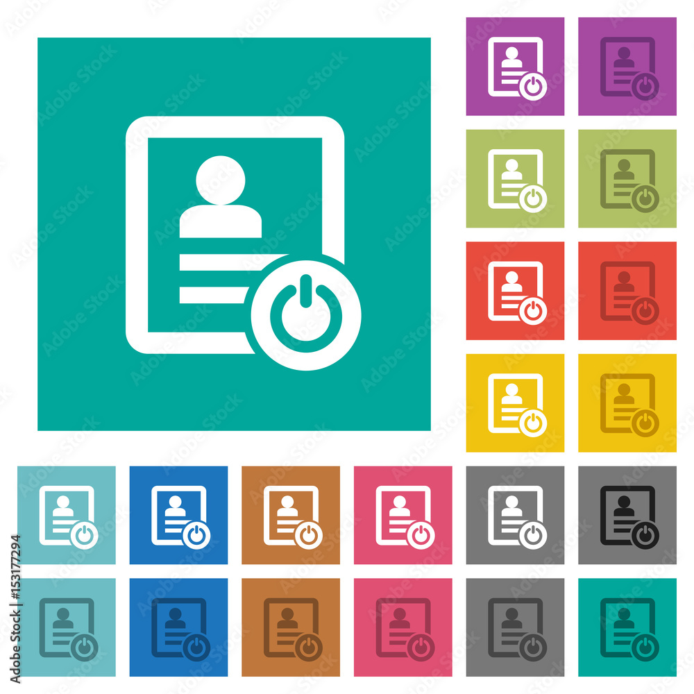 Exit from contact square flat multi colored icons Exit from contact square flat multi colored icons
