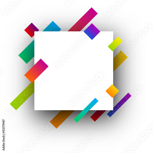 Colorful square abstract background on white.