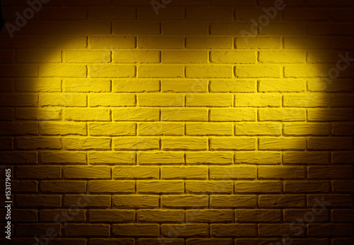 yellow wall with heart shape light effect and shadow  abstract background photo
