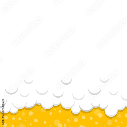 Frothy beer texture with foam. Vector.