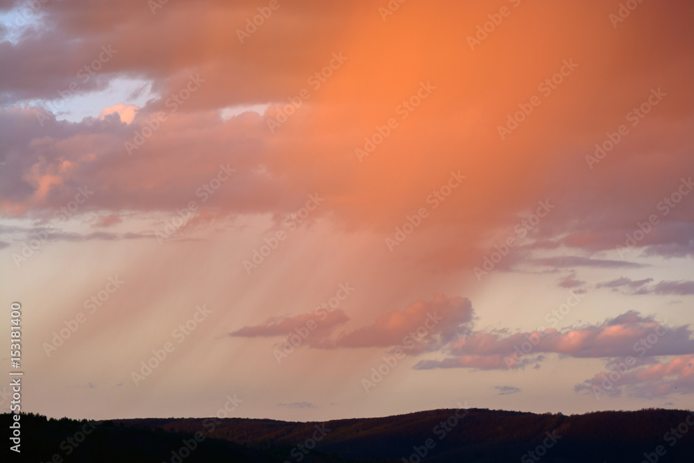 Rain at sunset