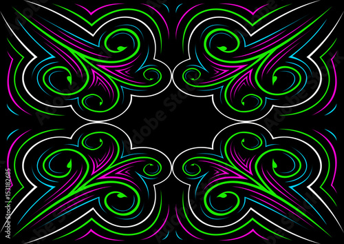Colorful ornament on black background