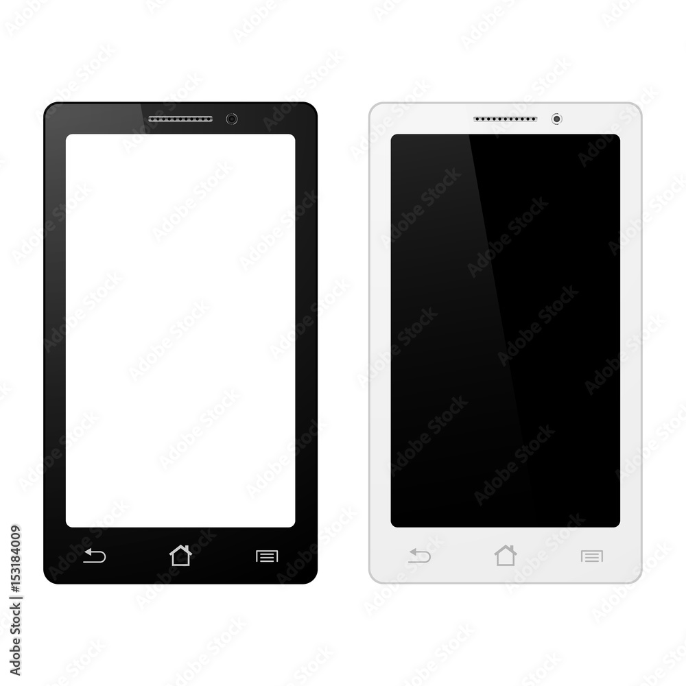 Smartphone on white background, mobile phone isolated with touchscreen. Cell phone mockup design. Smartphone on white background, mobile phone isolated with touchscreen. Cell phone mockup design.