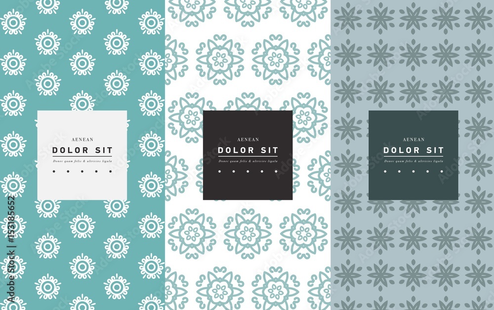 Vector set of packaging design templates, linear patterns