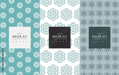 Vector set of packaging design templates, linear patterns