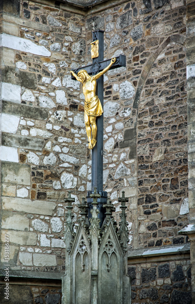 Crucifixion of Jesus Christ near Cathedral of St. Peter and Paul in Brno, Czech republic