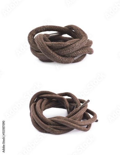 Single shoe lace string folded