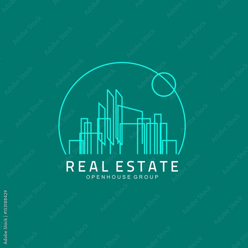 Real Estate logo design template. Corporate branding identity. Eco and green logo