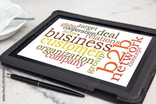 tablet with b2b word cloud