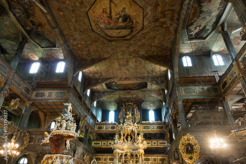 Rich in gold, sculptures and paintings, Baroque interiors of the Protestant church in Swidnica. It is one of the so-called peace churches inscribed on the UNESCO World Heritage List. © centryfuga