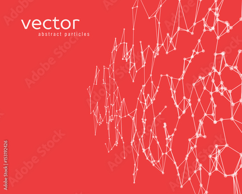 Vector background with white abstract particles.