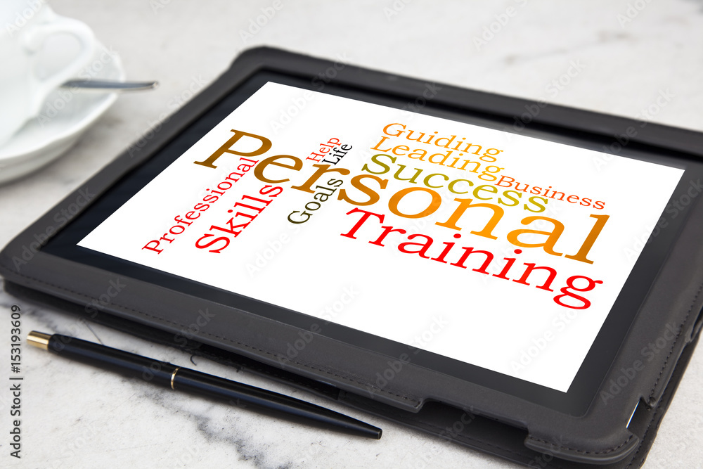 tablet with personal coaching word cloud tablet with personal coaching word cloud