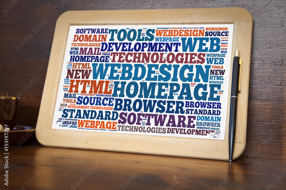 blackboard with webdesign word cloud blackboard with webdesign word cloud