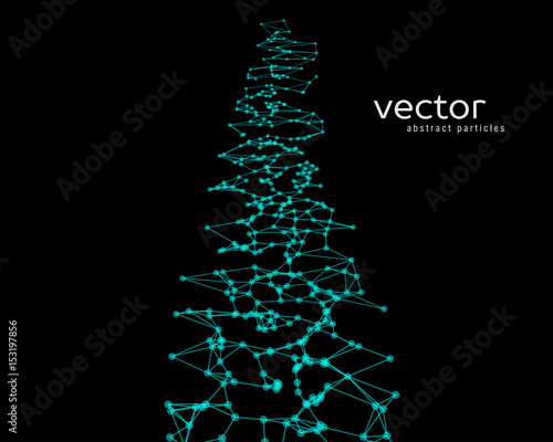 Vector background with green abstract particles.
