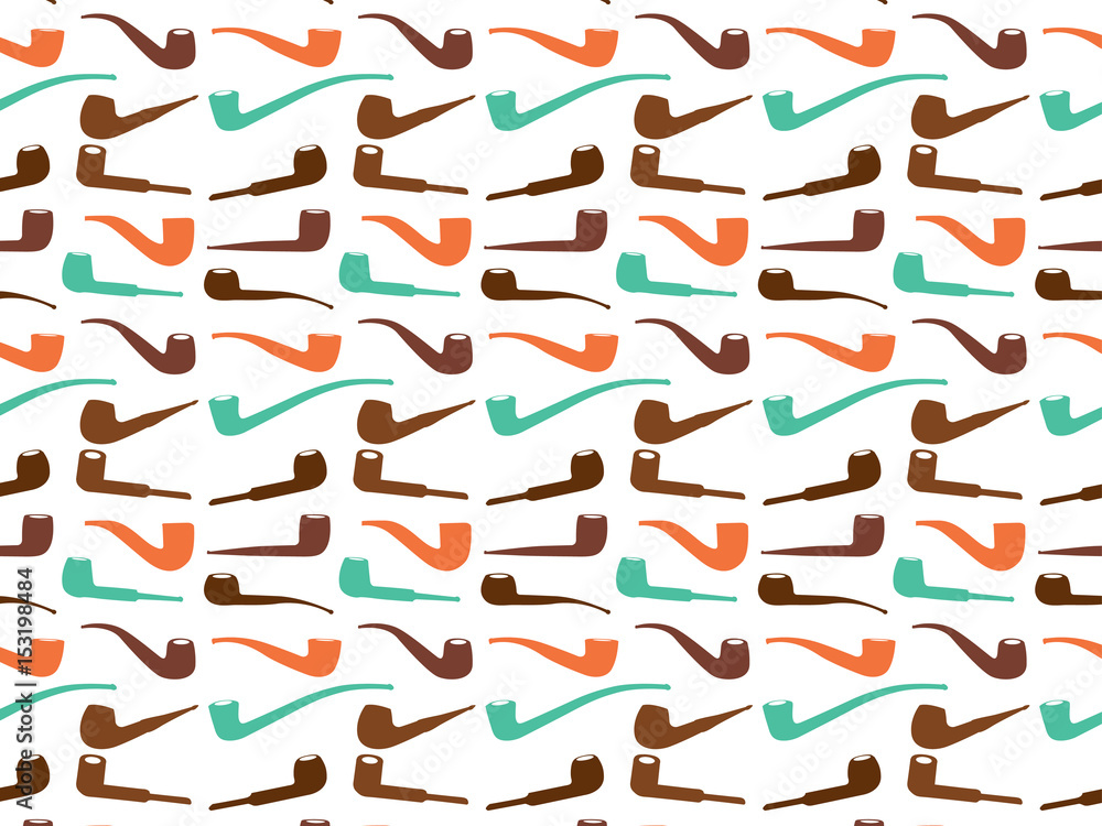 Pattern with smoking tube. Vector Illustration.