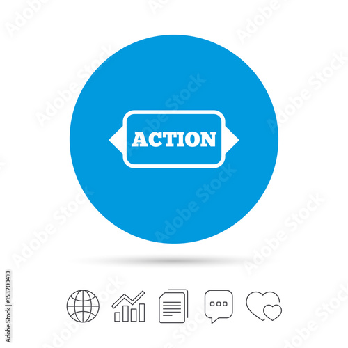 Action sign icon. Motivation button with arrow.