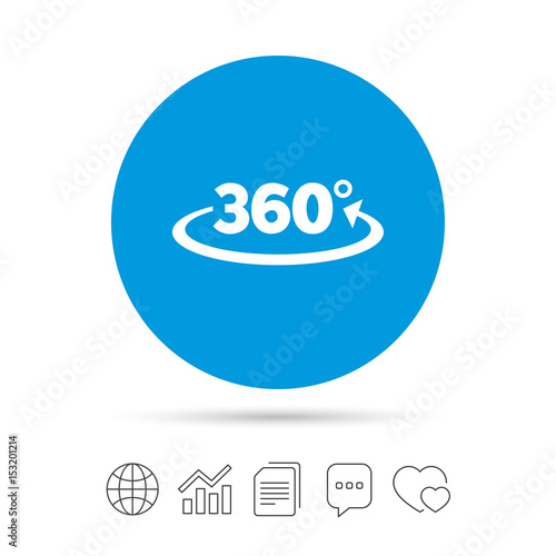 Angle 360 degrees sign icon. Geometry math symbol.