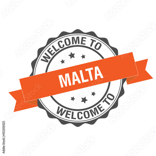 Welcome to Malta stamp illustration 