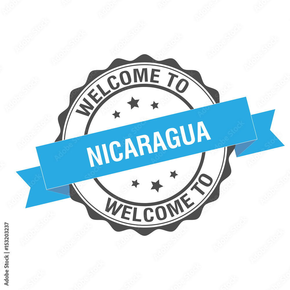 Fototapeta premium Welcome to Nicaragua stamp illustration