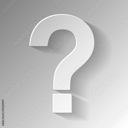 Question mark on grey background. Vector illustration.