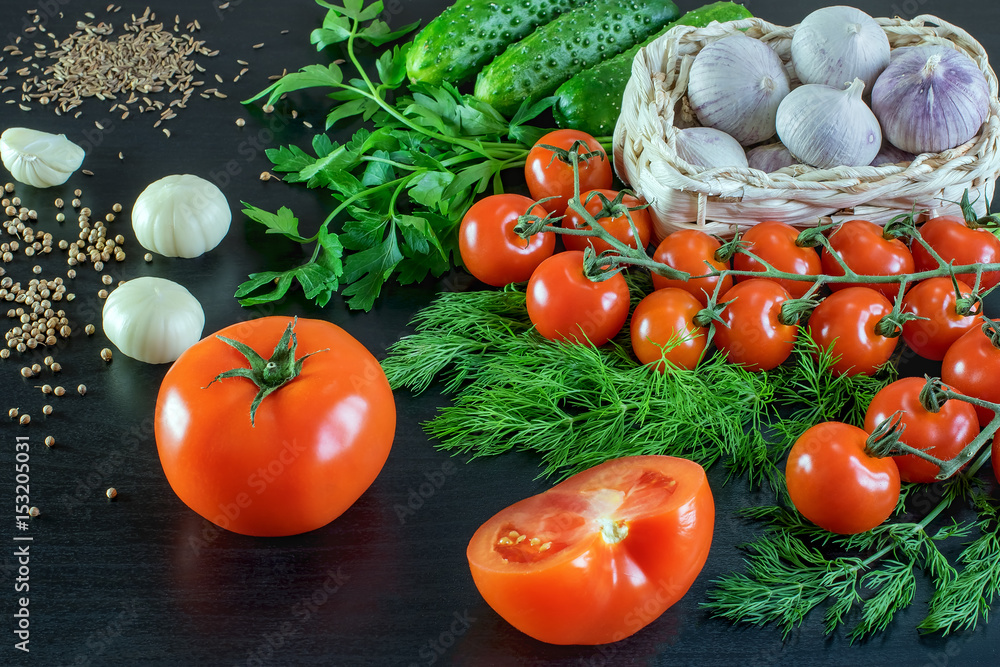 New harvest from the garden. Healthy vegetables New harvest from the garden. Healthy vegetables
