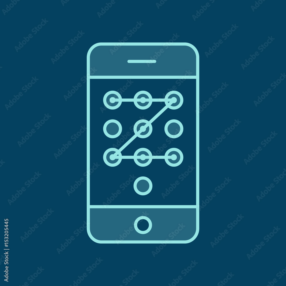 Vector Icon Style Illustration of Locking and unlocking the phone. The concept of mobile phone security, safety or protection of data. Entering a password or code slide across the screen Vector Icon Style Illustration of Locking and unlocking the phone. The concept of mobile phone security, safety or protection of data. Entering a password or code slide across the screen