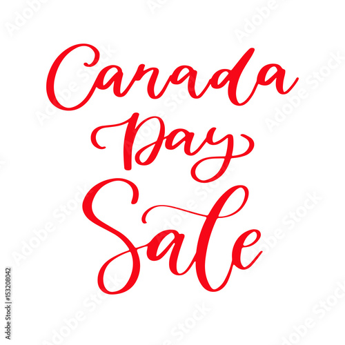 Happy Canada day vector card. Handwritten lettering. Calligraphy sticker.