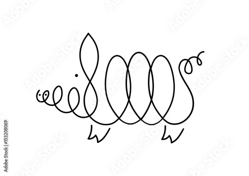 Pig sketch icon for web, mobile and infographics.
