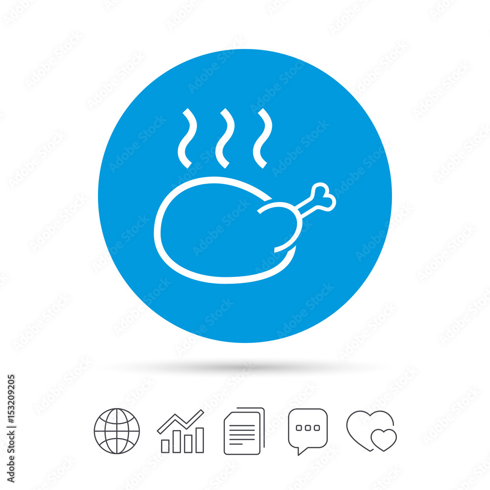 Chicken sign icon. Hen bird meat symbol. Chicken sign icon. Hen bird meat symbol.