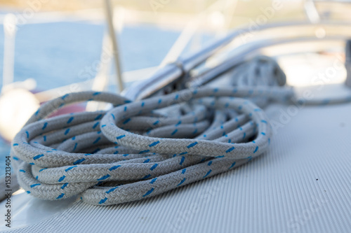 sailing ropes on boat