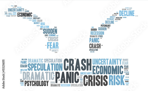 stock crash panic word cloud