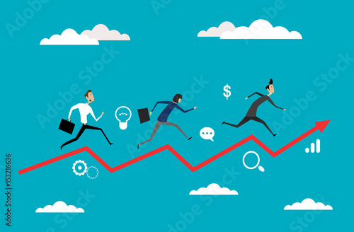 Concept illustration of business competition