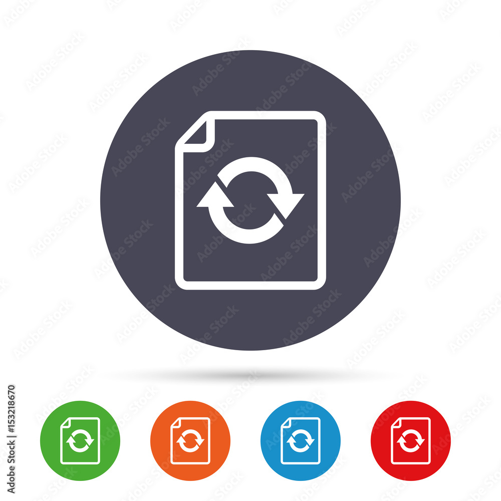 File document refresh icon. Reload doc symbol. File document refresh icon. Reload doc symbol.