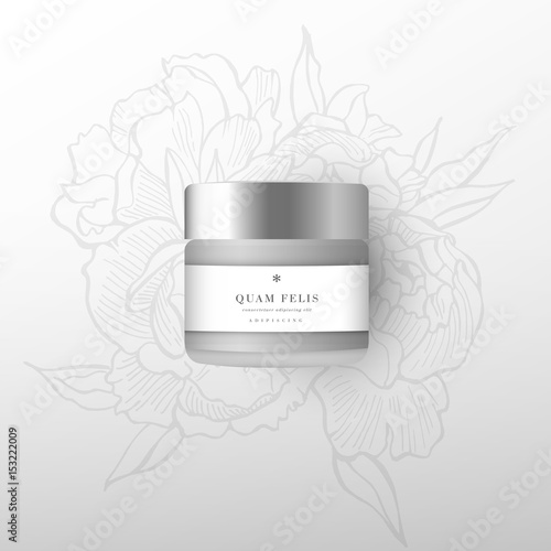 Realistic blank cosmetic container for cream